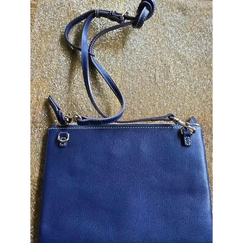 Dooney & Bourke Marine Blue Leather‎ Patsy Slim Shoulder Crossbody